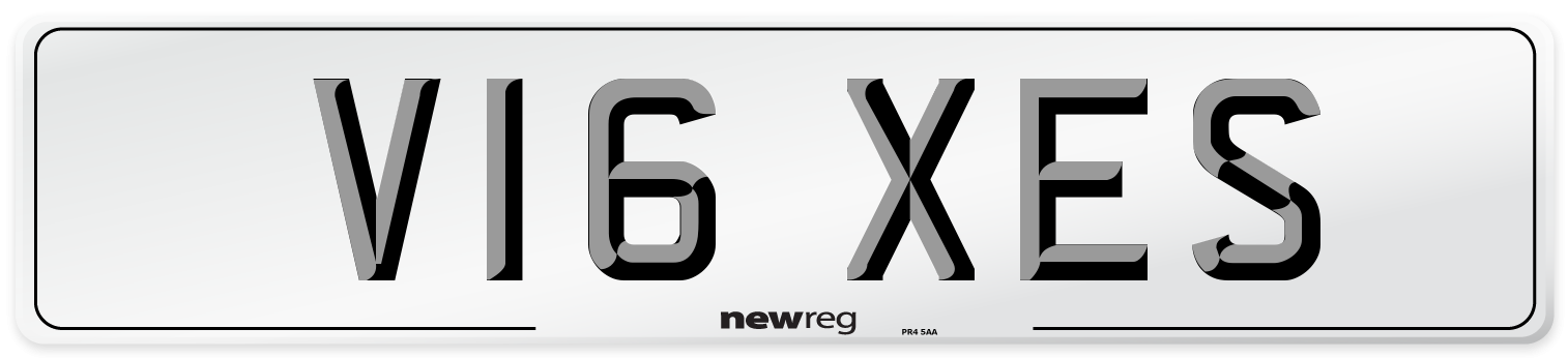 V16 XES Number Plate from New Reg